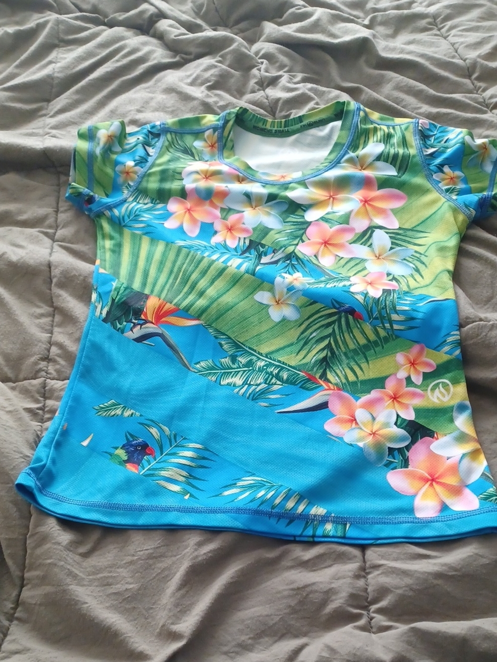 INKnBURN Blue & Green Tropical Floral Short Sleeve Tee